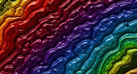Abstract glossy rainbow spectrum layered paint effect background texture