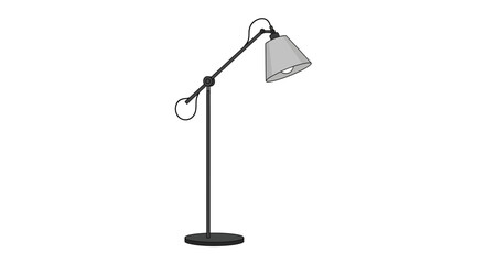 Elegant adjustable floor lamp with a conical shade lighting solution
