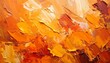 © Nashihal - Closeup of impasto abstract rough autumn colors art painting texture, orange fall background