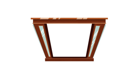 Stylish vector illustration of a wood and glass display table object