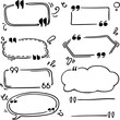 © Rian - Hand-drawn quote bubble collection with various shapes and doodle elements, including speech marks.