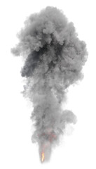 Wall Mural - Smoke and fire from combustion of material or chemical combustion in scientific context with isolated on transparent background - PNG file, 3D rendering illustration