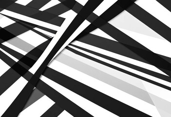 Wall Mural - abstract background of intersecting black and white stripes, creating a dynamic visual texture, illu