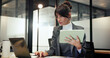 © ChasingMagic25/peopleimages.com - Finance, laptop and tablet with business woman in office for administration or company management. Accounting, app and computer with mature financial manager in corporate workplace for budget review