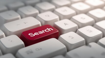 Keyboard Close-up with Red Search Key