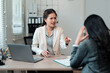 © Crystal - Asian businesswomen arguing about project results, conflict at work and boss firing incompetent employee