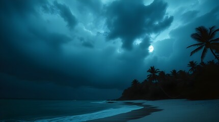Wall Mural - tropical island in the night