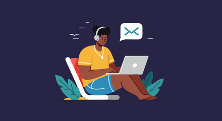 Vector illustration digital nomad