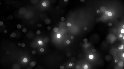 Wall Mural - black white glitter abstract bokeh particle background loop