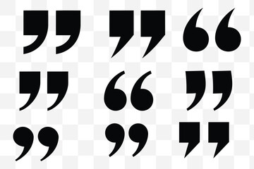 Wall Mural - Set of quote marks, quotes icon vector sign design