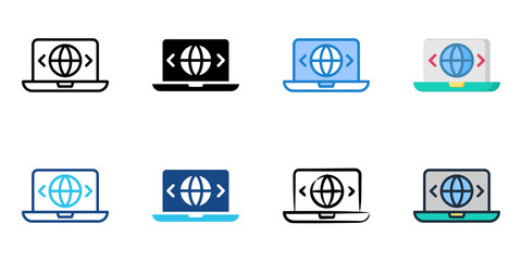 Web Development icon set multiple style collection 
