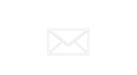 Simple and minimalist vector graphic of an isolated white envelope for communication needs