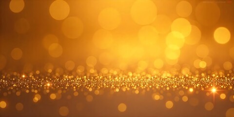 Golden bokeh background with glitter on the bottom, creating a festive and elegant atmosphere, perfect for adding a touch of glamour to any design