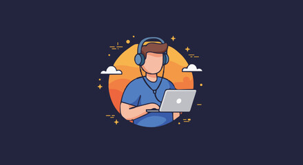 Vector illustration digital nomad