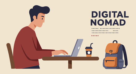 Vector illustration digital nomad