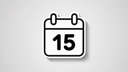 Fifteenth day calendar icon vector illustration for appointment schedule and event reminder design concept