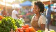 © Kim de Been - Young woman buying healthy fresh vegetables on an outdoor market