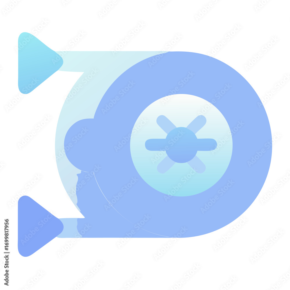Digital vault security icon with gradient blue
