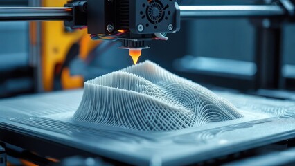 3D printer creating layered object