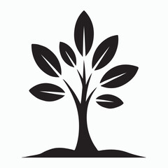 Minimal sprouting tree flat silhouette design