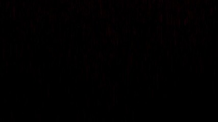 Wall Mural - Thick red liquid streaks like blood or paint drip down against black background, horror-themed animation for scary or dramatic scenes