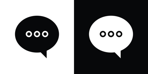 Speech bubble icon silhouette vector illustration isolated flat style