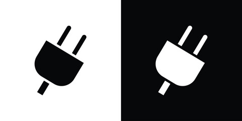 Plug icon silhouette vector illustration isolated flat style