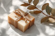 © Denis - Organic bar of homemade soap tied with twine. Natural environmentally friendly hygiene.