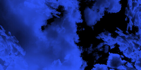 Black dark deep purple violet blue, black  magenta fuchsia sky, Fantastic colorful night sky background. Beautiful clouds on black, blue-sky background, wide panorama of high resolution.