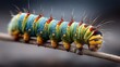 © BLESSING - Colorful caterpillar crawling on a small twig, showcasing intricate patterns and natural textures in macro focus