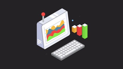 Wall Mural - Real-Time Data Analytics on Desktop Animation alpha channel