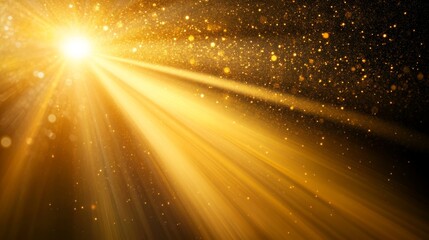 Canvas Print - radiant golden light rays with shimmering sunbeams and festive sparkle effect in abstract background
