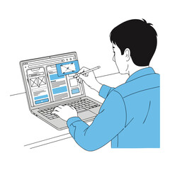 Illustrator Creating Website Mockup on Laptop