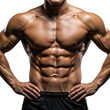 © CreativeVista - Muscular male torso with defined abs isolated on transparent background