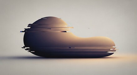 Abstract form with fragmented pattern, rendered in minimalist style