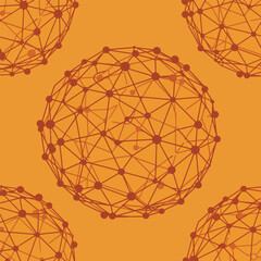 Wall Mural - Geometric sphere design on an orange background creates a modern seamless pattern, seamless pattern, royalty free stock.