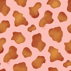 Wall Mural - Seamless pattern of abstract brown shapes on a light pink background illustration, seamless pattern, Stock royalty free image.