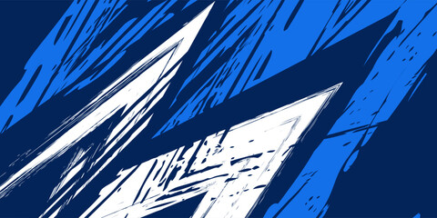 Wall Mural - Minimal Abstract Blue Sport Grunge Design On Dark Background