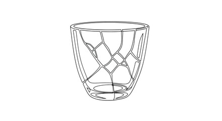 Abstract illustration of a fragile vessel with an intricate fracture pattern, embodying modern design and the beauty of resilience
