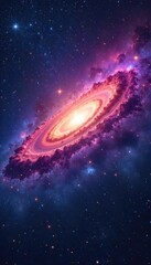 Wall Mural - Awe-inspiring vista of a swirling cosmic galaxy, bursting with vibrant nebulae and distant stars Perfect for science, astronomy, or space exploration projects , light years, solar system