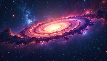 Wall Mural - Vast cosmic expanse, swirling nebulae and galaxies, illustrating the immense scale and mystery of the universe's mass A breathtaking view of deep space , solar system, big bang