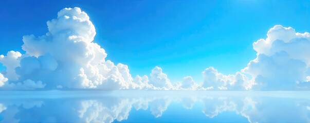 Wall Mural - A breathtaking panoramic view of a cloudless, vibrant blue sky, perfect for serenity and tranquility themes  Ideal for calendars, websites, and peaceful backgrounds ,  tranquility,  summer
