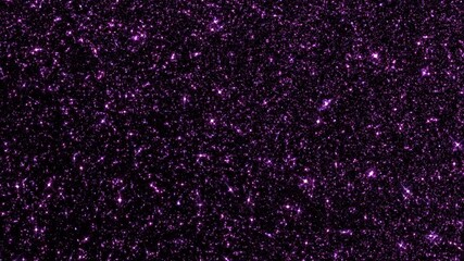 Wall Mural - Loop flickering purple stars particles motion animation on black abstract background. Animation of fiery blue glowing flying ember burning ash particles.