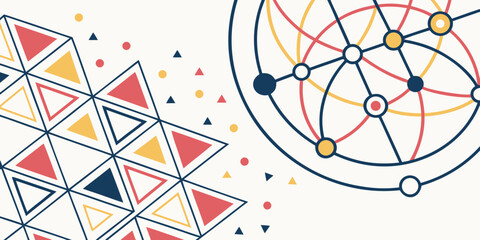 Abstract geometric pattern with network connections and triangles