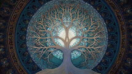 A classic tree of life diagram is unraveled and rewoven into a new, complex network of glowing light.