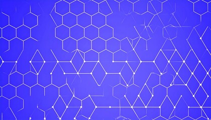 Abstract hexagonal network on a gradient blue background