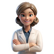 © noyon.me121 - 3d friendly female doctor character isolated on transparent background
