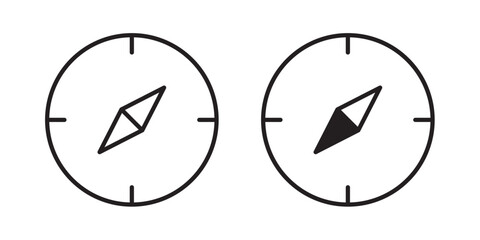 Compass icon. compass sign. compass symbol . Vector illustration with stroke and fill on a white background.