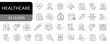 © OpenDesigner - Healthcare simple line icons. Health, editable stroke icon. vector