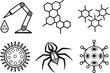 © MdMujahidFakir - Nano scientific technology vector illustration icons set. Futuristic and Sci-Fi Life icon in flat outline and editable stroke line art